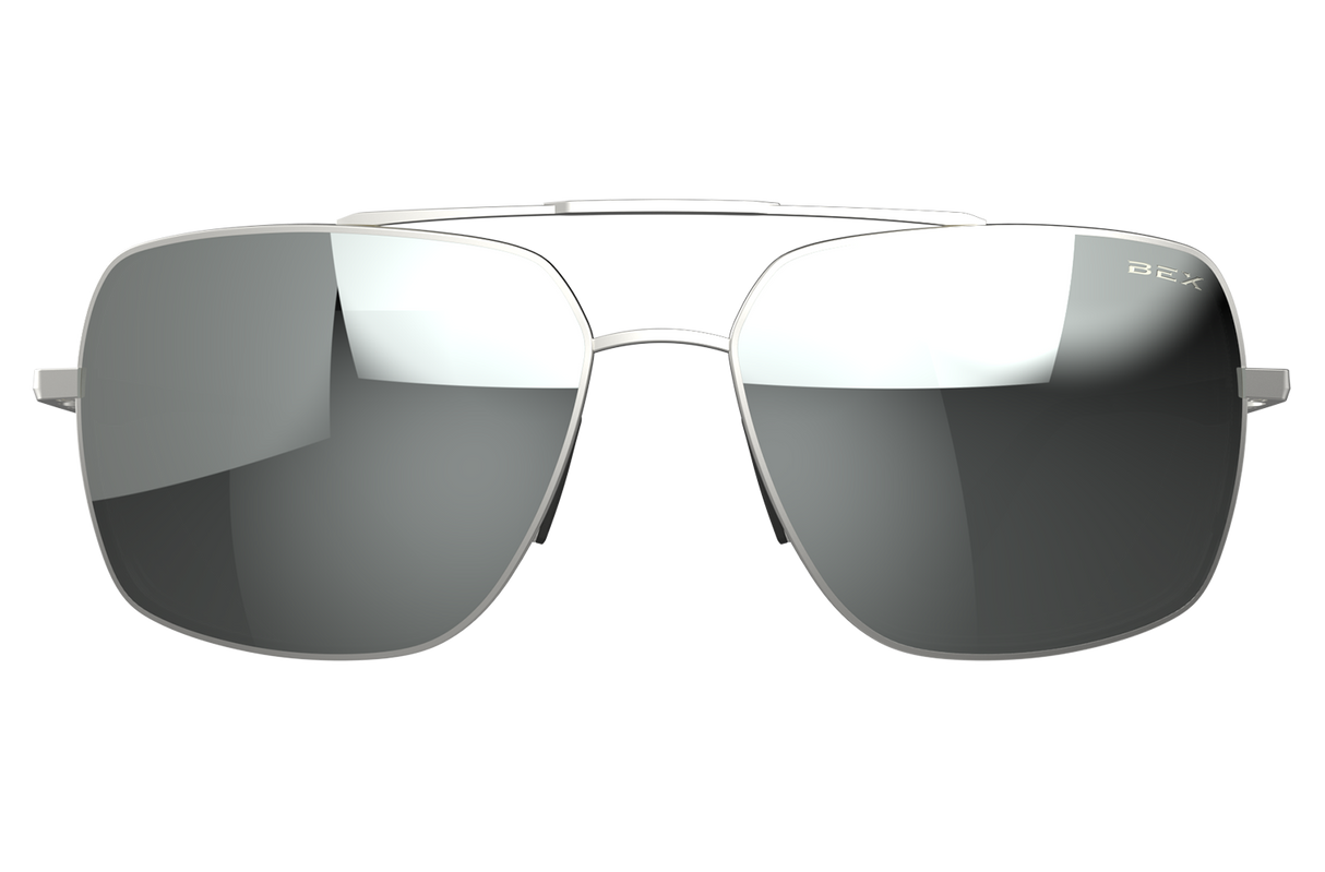 BEX Wing Sunglasses Matte Silver / Gray (silver flash)