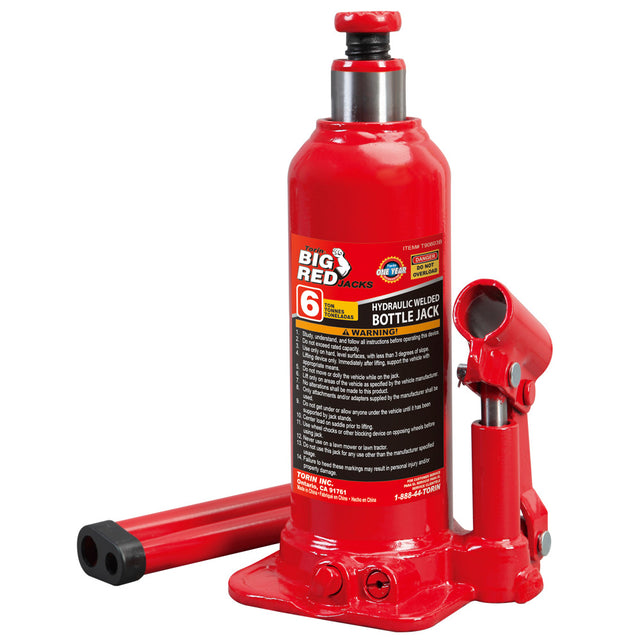 Torin Big Red 6 Ton Hydraulic Welded Bottle Jack