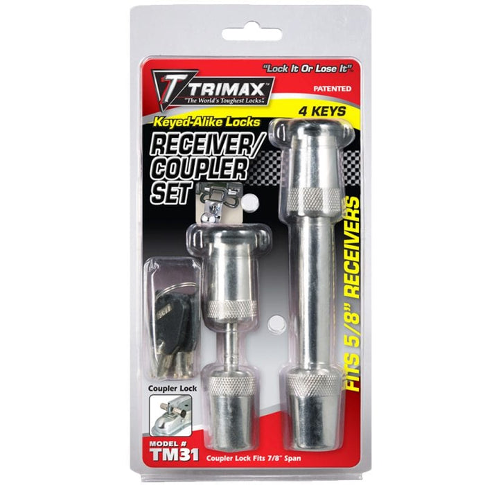Trimax Keyed-Alike Receiver & Coupler Lock Set SS