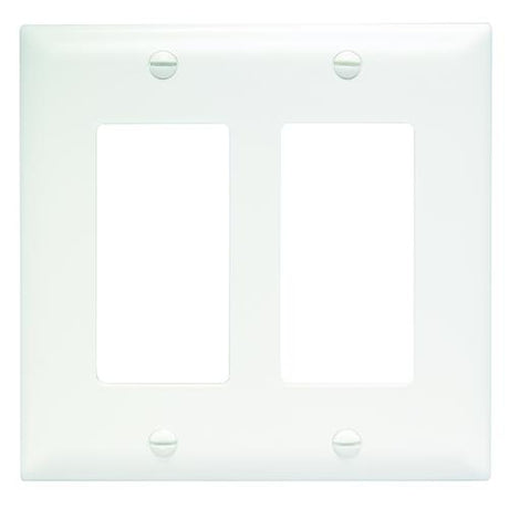 Pass & Seymour 2 Gang Decorator Wall Plate, White WHITE / 2G