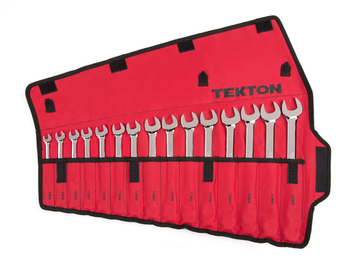 Tekton Combination Wrench Set, 15-Piece (8-22 mm) - Pouch