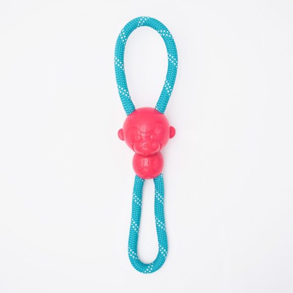 Zippy Paws ZippyTuff Monkey RopeTugs Dog Toy, Pink