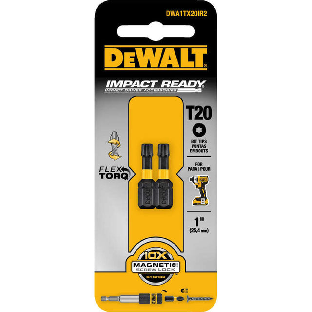 Dewalt FlexTorq Impact Ready Torx T20 X 1 IN. Screwdriver Bit - BLACK OXIDE - 2 PACK