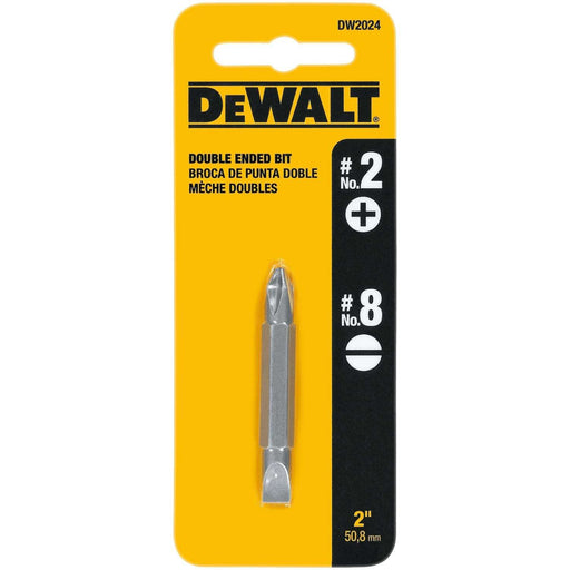 Dewalt Hillips/Slotted No.2/No.8 X 2 in. L Double-Ended Screwdriver Bit Heat-Treated Steel