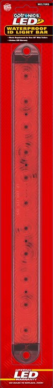 Optronics Red Ultrathin LED Waterproof Identification Light Bar RED