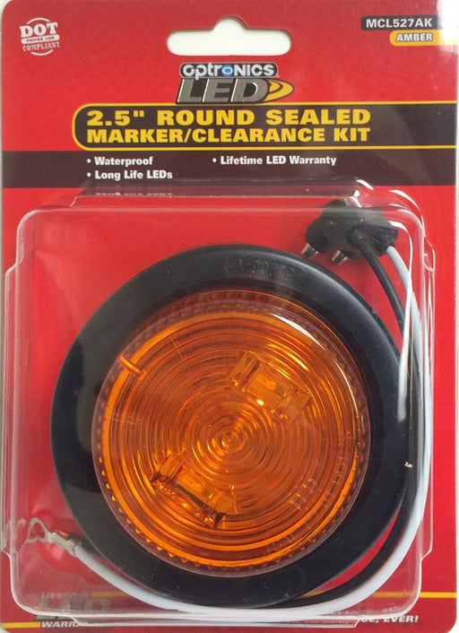 Optronics Yellow Sealed Round Marker/Clearance Light Kit AMBER