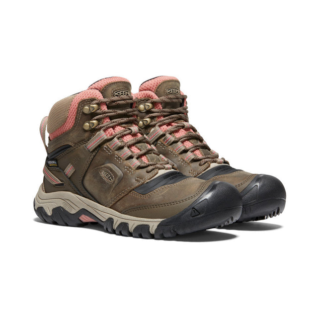 Keen Women's Ridge Flex Waterproof Mid Boot TIMBERWOLF/BRICK_DST /  / M