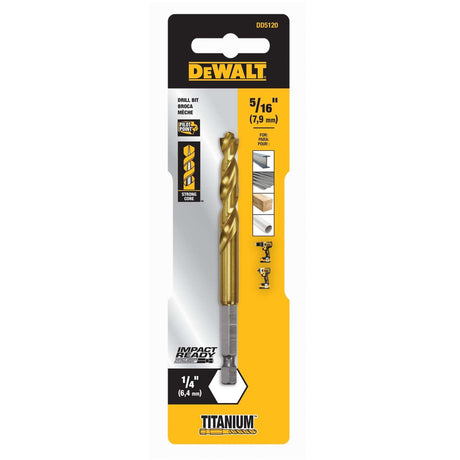 Dewalt 5/16 IN. IMPACT READY Titanium Nitride Coating Drill Bit