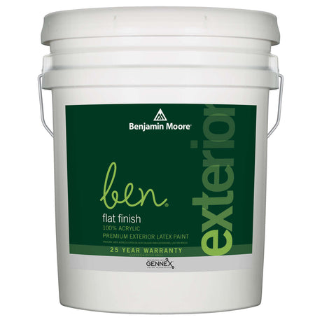 Benjamin Moore 5 GAL ben Waterborne Exterior Paint - Flat Finish / FLAT