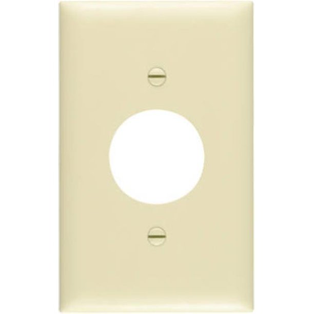 Pass & Seymour 1 Gang Wall Plate, Mid-Size Round Opening, Ivory 1G