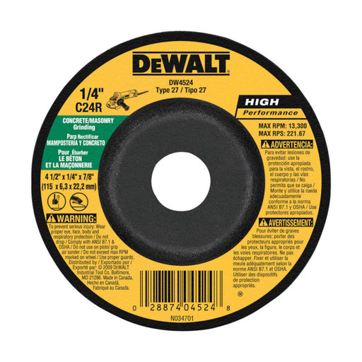Dewalt 4-1/2 in. X 7/8 in. Masonry Grinding Wheel