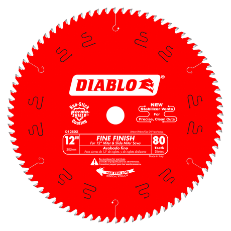 DIABLO 12 in. x 80 Tooth Fine Finish Saw Blade