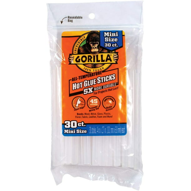 Gorilla Glue Mini Hot Glue Sticks - 30 Count