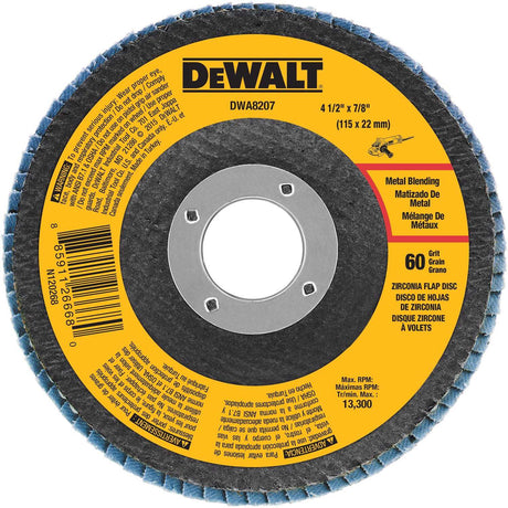 Dewalt 4-1/2 IN. X 7/8 IN. 60 Grit Zirconia Type 29 Flap Disc