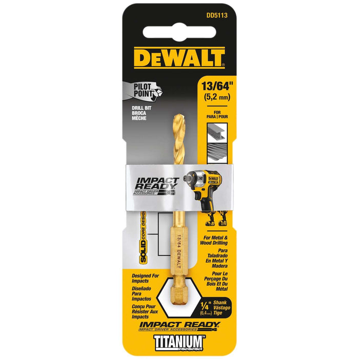 Dewalt 13/64 IN. IMPACT READY Titanium Nitride Coating Drill Bit