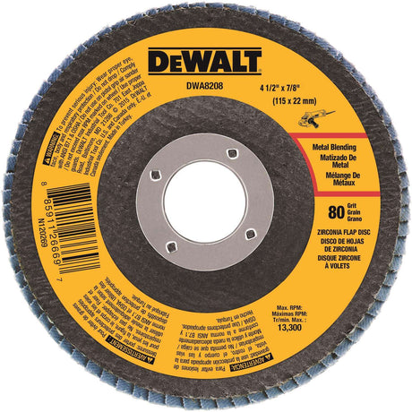 Dewalt 4-1/2 IN. X 7/8 IN. 80 Grit Zirconia Type 29 Flap Disc