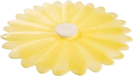 Charles Viancin Yellow With White Silicone 6 Inch Daisy Lid YELLOW_WHITE