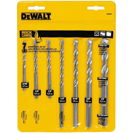 Dewalt 7-Pc. Premium Percussion Masonry Drill Bit Set