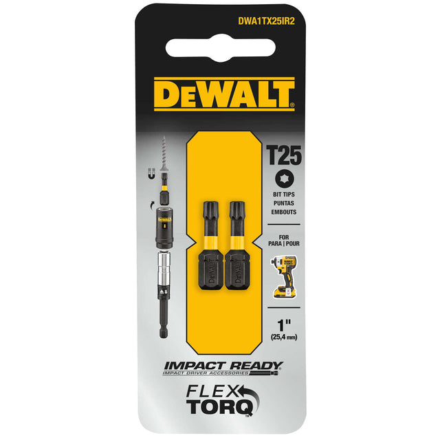 Dewalt FlexTorq Impact Ready Torx T25 X 1 IN. Screwdriver Bit - BLACK OXIDE - 2 PACK