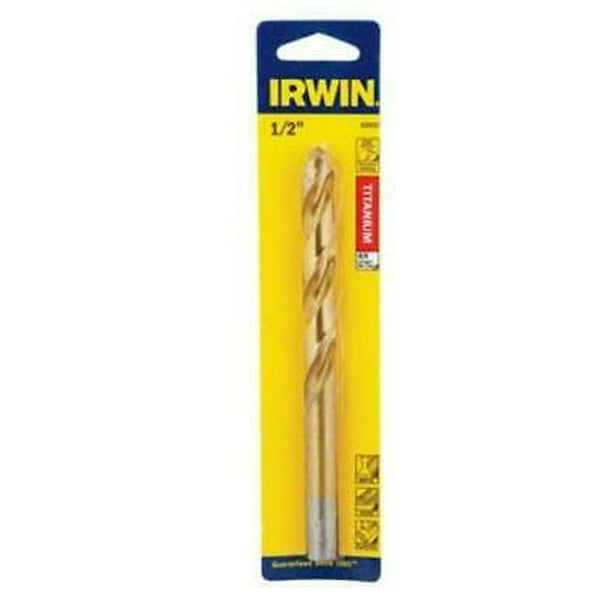 IRWIN INDUSTRIAL TOOL Titanium Nitride Coated HSS Jobber Length Bit 1/2 in.