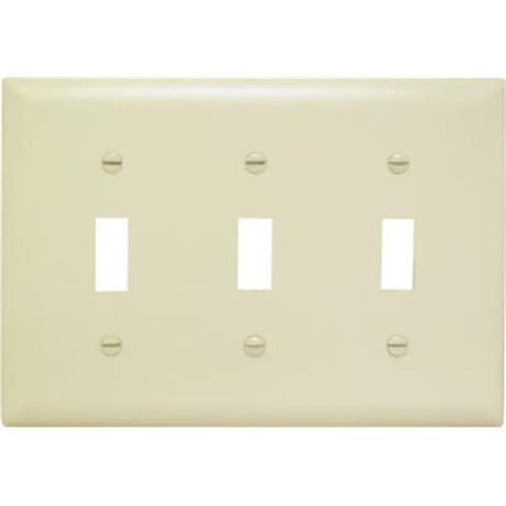 Pass & Seymour 3 Gang 3 Toggle Wall Plate, Ivory