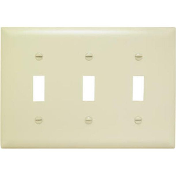 Pass & Seymour 3 Gang 3 Toggle Wall Plate, Ivory