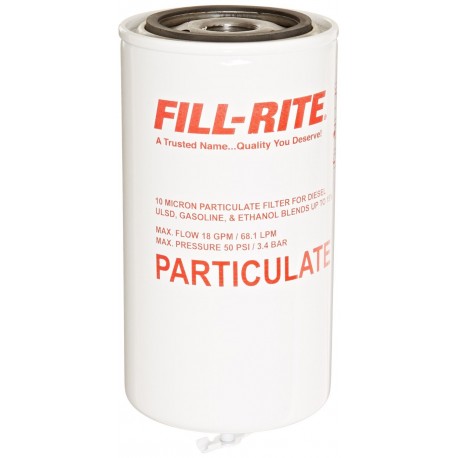 Fill-rite Particulate Spin-on Fuel Filter With Drain Valve 18gpm, 10 Micron