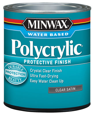 Minwax Polycrylic Protective Finish QUART - SATIN - CLEAR QT