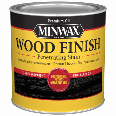Minwax Wood Finish Semi-Transparent HALF PINT - TRUE BLACK BLACK
