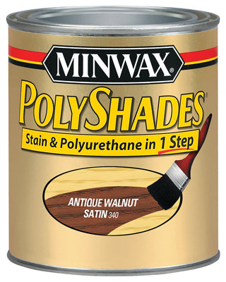 Minwax Polyshades Wood Stain Finish QUART - SATIN - ANTIQUE WALNUT QT