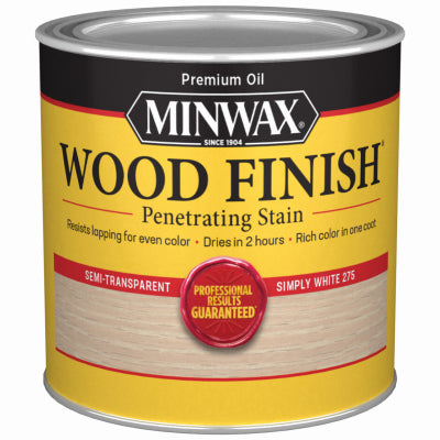 Minwax Wood Finish Semi-Transparent HALF PINT - SIMPLY WHITE WHITE