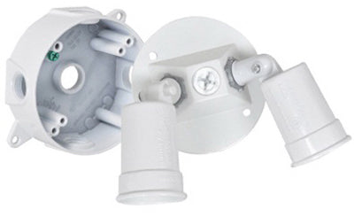 Missing Vendor Round Double Floodlight Holder Kit - WHITE