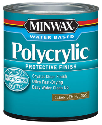 Minwax Polycrylic Protective Finish HALF PINT - SEMI-GLOSS - CLEAR / SEMI_GLOSS