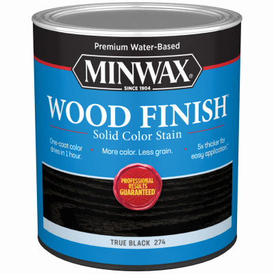 Minwax Wood Finish Water-Based Solid Color Stain QUART - TRUE BLACK BLACK