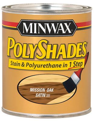 Minwax Polyshades Wood Stain Finish HALF PINT - SATIN - MISSION OAK OAK