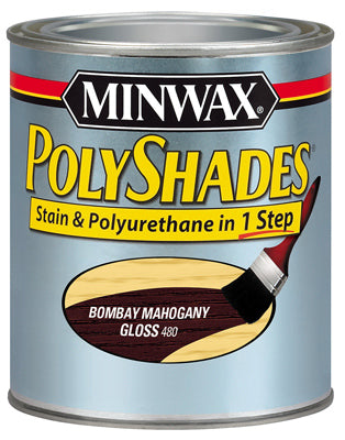 Minwax Polyshades Wood Stain Finish QUART - GLOSS - BOMBAY MAHOGANY MAHOGANY