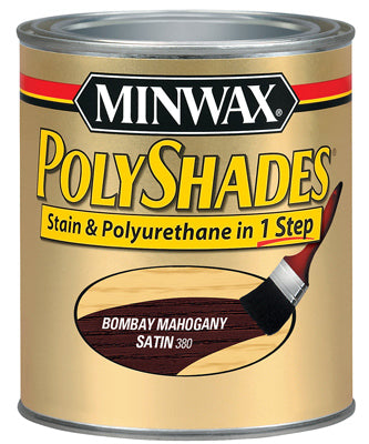 Minwax Polyshades Wood Stain Finish QUART - SATIN - BOMBAY MAHOGANY MAHOGANY / QT