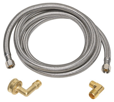 Homewerks 72 In. Dishwasher Supply Line - 3/8 In. Compression Stainless steel
