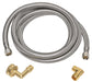 Homewerks 72 In. Dishwasher Supply Line - 3/8 In. Compression Stainless steel