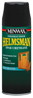 Minwax Indoor/Outdoor Helmsman Spar Urethane Finish 11.5 OZ SPRAY - SATIN - CLEAR 11.5OZ