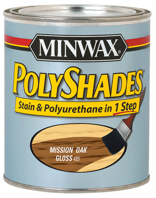 Minwax Polyshades Wood Stain Finish QUART - GLOSS - MISSION OAK OAK / QT