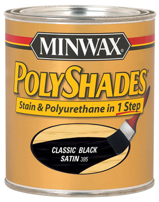 Minwax Polyshades Wood Stain Finish QUART - SATIN - CLASSIC BLACK BLACK_SATIN / QT
