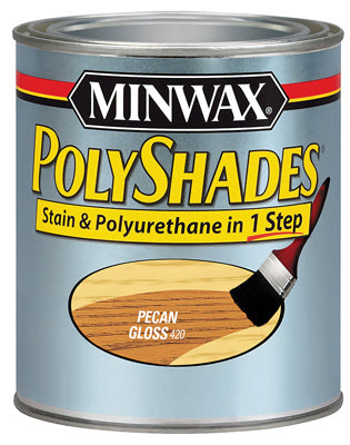 Minwax Polyshades Wood Stain Finish HALF PINT - GLOSS - PECAN PECAN / 1/2PT