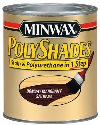 Minwax Polyshades Wood Stain Finish HALF PINT - SATIN - BOMBAY MAHOGANY MAHOGANY / 1/2PT