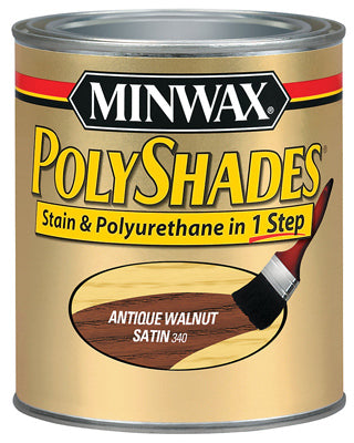 Minwax Polyshades Wood Stain Finish HALF PINT - SATIN - ANTIQUE WALNUT SATIN_WALNUT / 1/2PT
