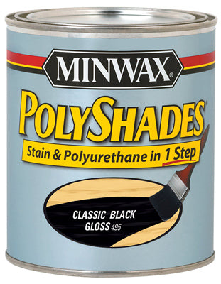 Minwax Polyshades Wood Stain Finish QUART - GLOSS - CLASSIC BLACK BLACK / QT