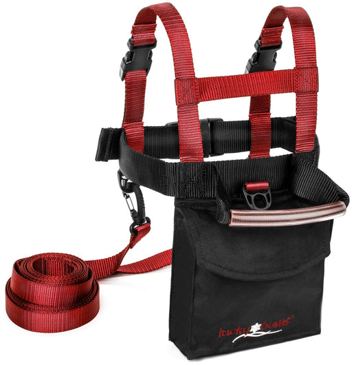 LuckyBums Ski Trainer Harness with Handle Leash RED