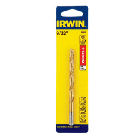 IRWIN INDUSTRIAL TOOL Titanium Nitride Coated HSS Jobber Length Bit 9/32 in.