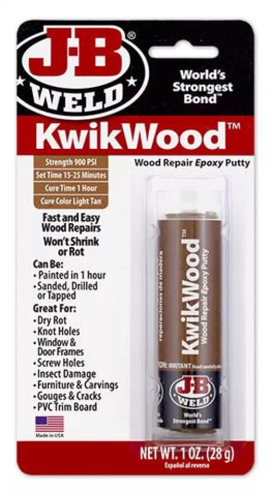 J-B Weld KwikWood Epoxy Putty Stick - 1 oz