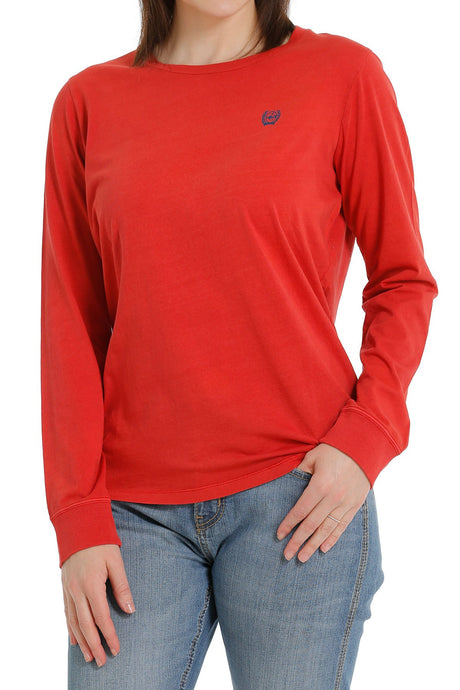 Women's Cinch Long Sleeve Tee / Red